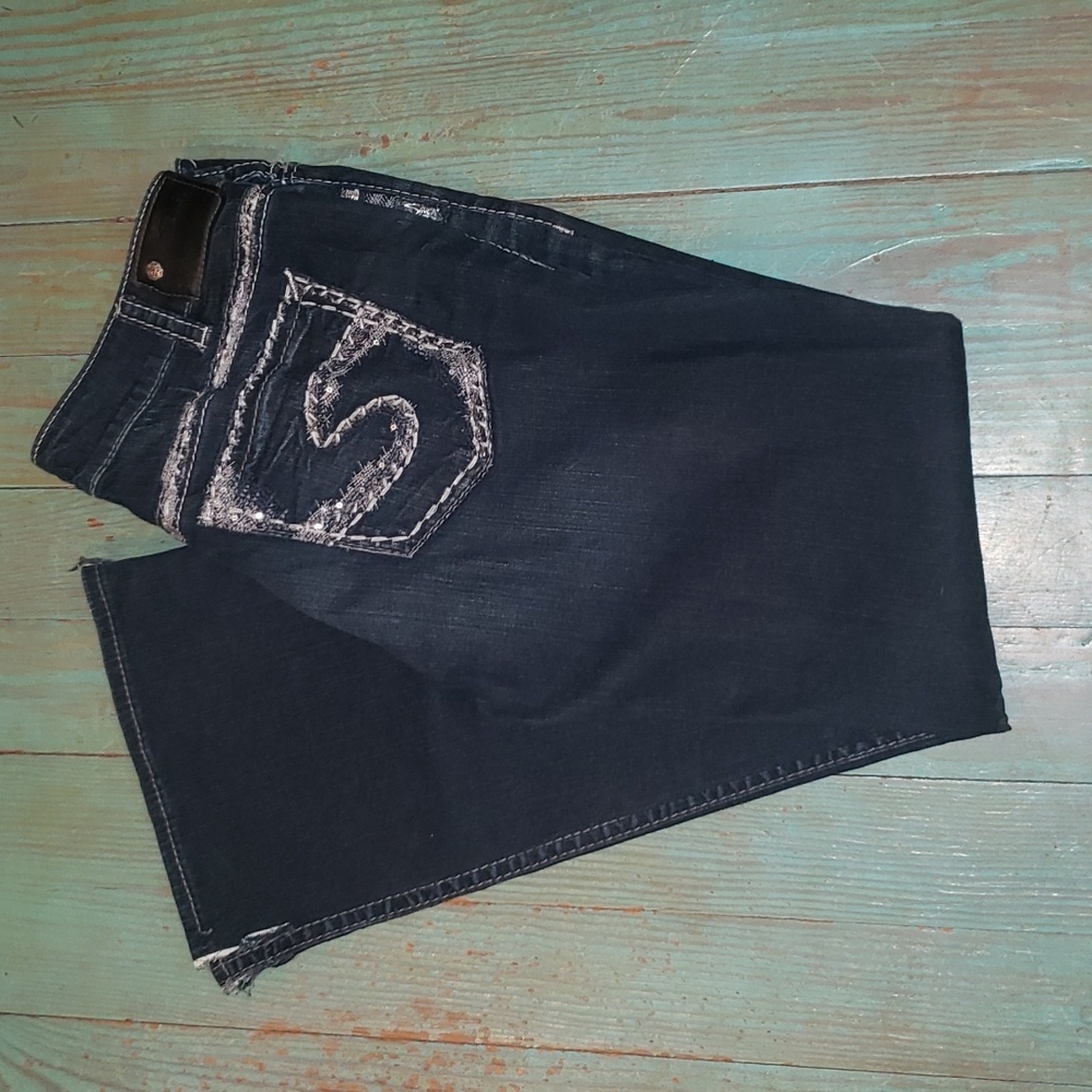 Silver Suki Bootcut Jeans. Size 33x33